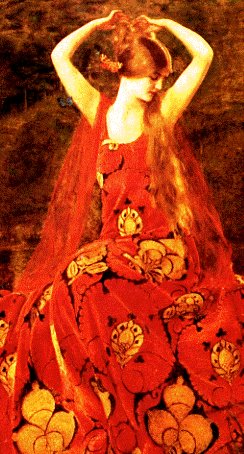 Copper Red Haired Woman with Hair to waist