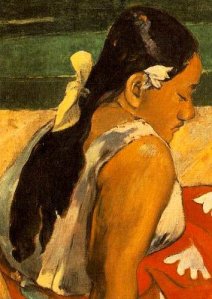 Tahaitian woman with long luscious hair