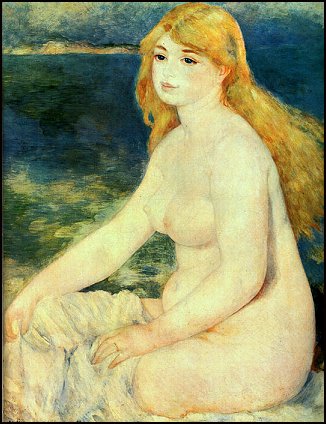 Women with Long Hair Bathing by Renoir